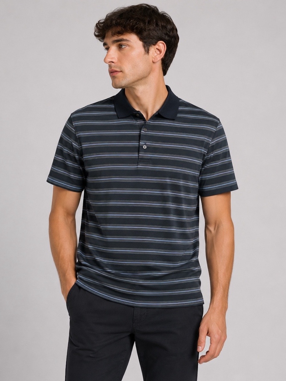 Men’s pebble beach striped polo